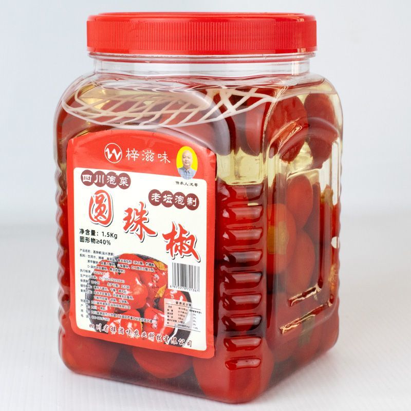 1.5千克*6罐装圆灯笼椒泡椒酸泡椒红辣椒灯笼椒