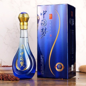 洋河镇高档中国梦52度整箱6瓶*500ml蓝色礼盒送礼粮