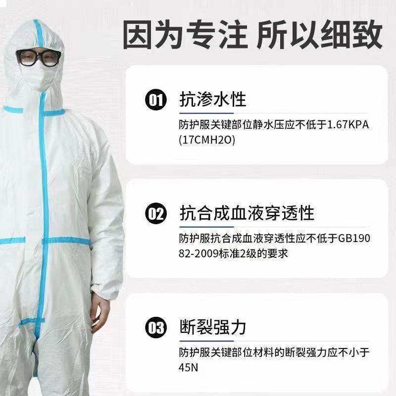 全套连体一次性隔离防疫批发防尘岩棉防护服养猪养殖场防护衣