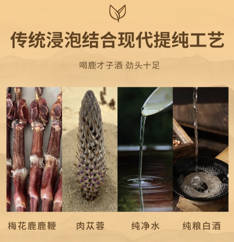 鹿才子酒鹿鞭酒试喝装35度100ml养生滋补酒