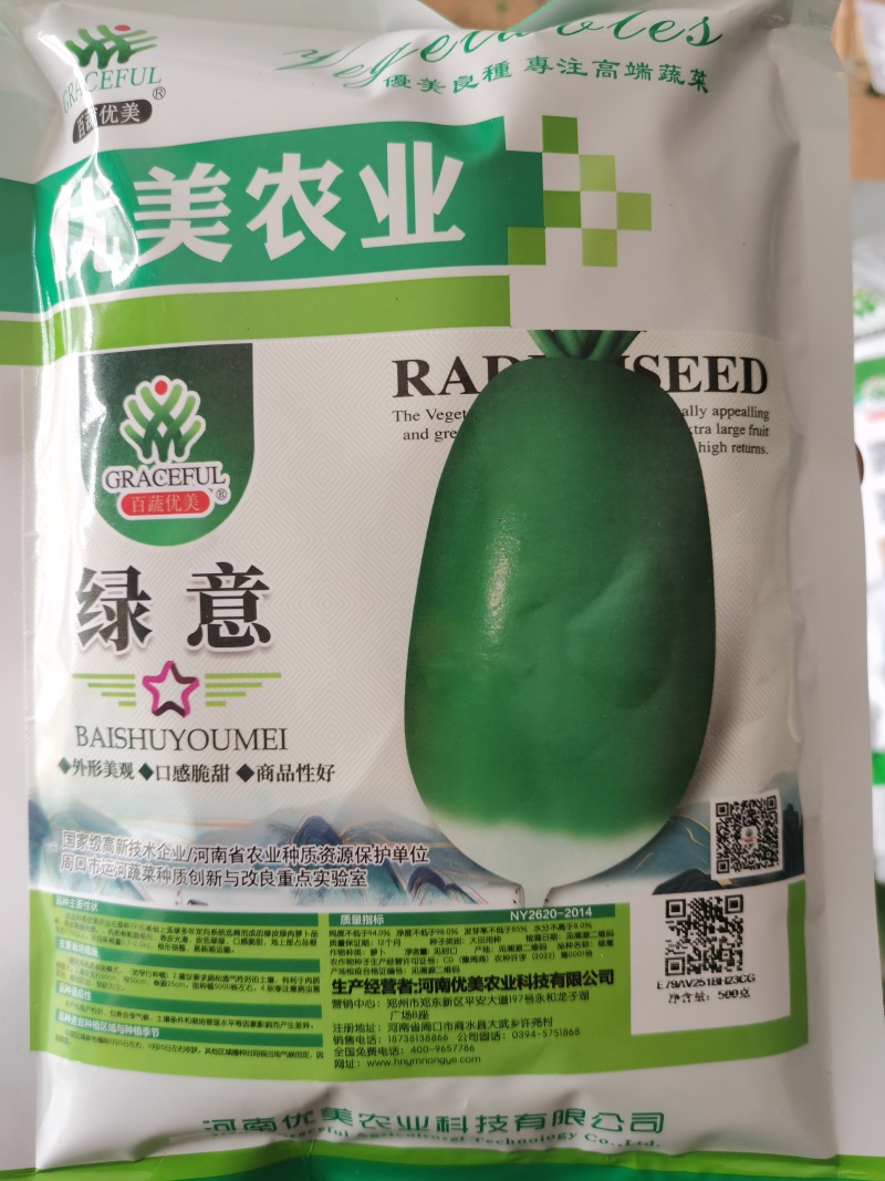 优美青亮绿脆青萝卜种子青皮淡绿肉萝卜口感好