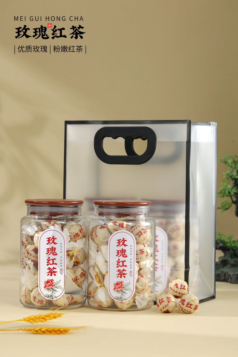 【茶农直销】玫瑰红茶花茶古树滇红茶玫瑰花茶礼盒罐装