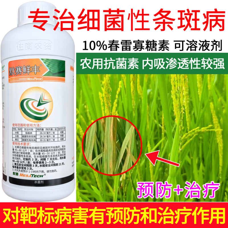 默赛鲜丰10%春雷寡糖素水稻稻瘟病条斑病黄瓜角斑病杀