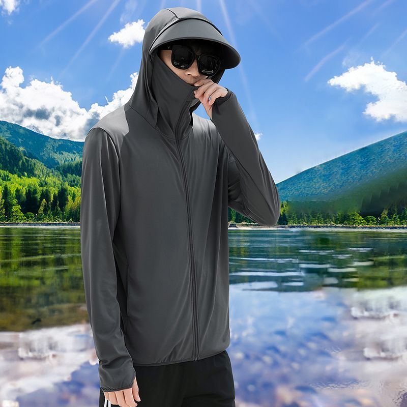 防晒衣男夏季轻薄速干冰丝凉感宽松休闲大码防晒服男薄款夹克