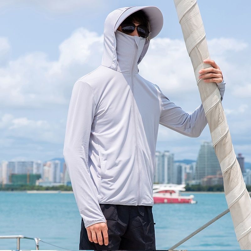 防晒衣男夏季轻薄速干冰丝凉感宽松休闲大码防晒服男薄款夹克