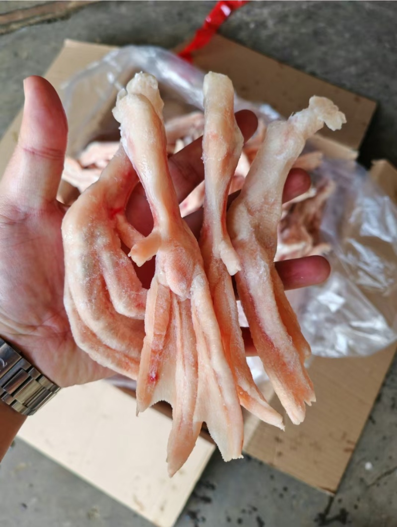 板冻鸭掌有货平切带筋大中小号都有