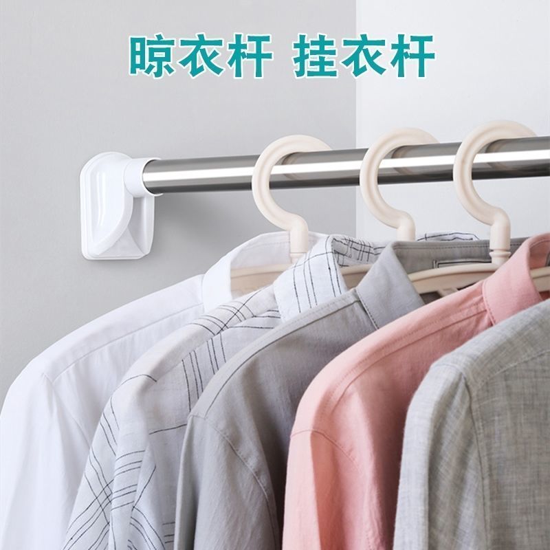 免打孔晾衣杆窗帘杆伸缩杆衣柜挂衣杆收缩浴帘杆不锈钢阳台撑