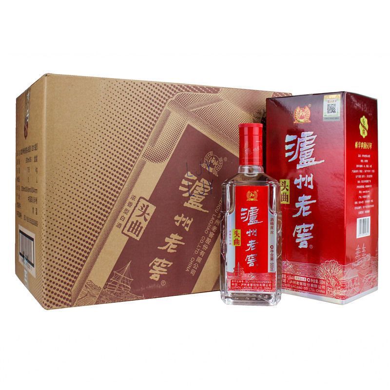 泸州老窖头曲52度浓香型白酒500ml*6瓶礼盒装整箱