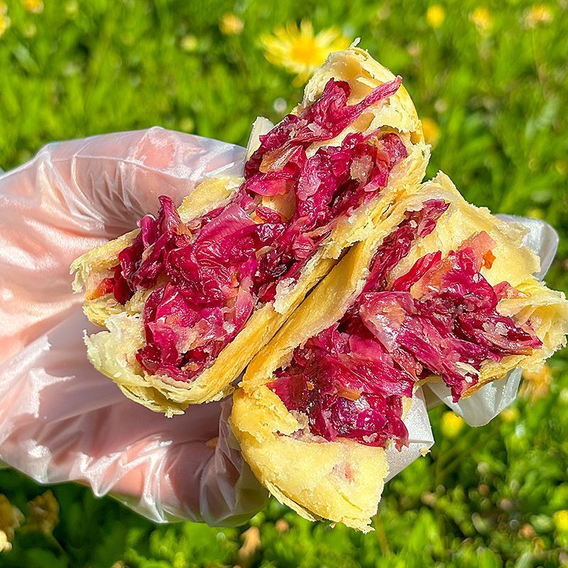黄油玫瑰鲜花饼云南糕点酥饼特产年货零食小吃面包礼盒