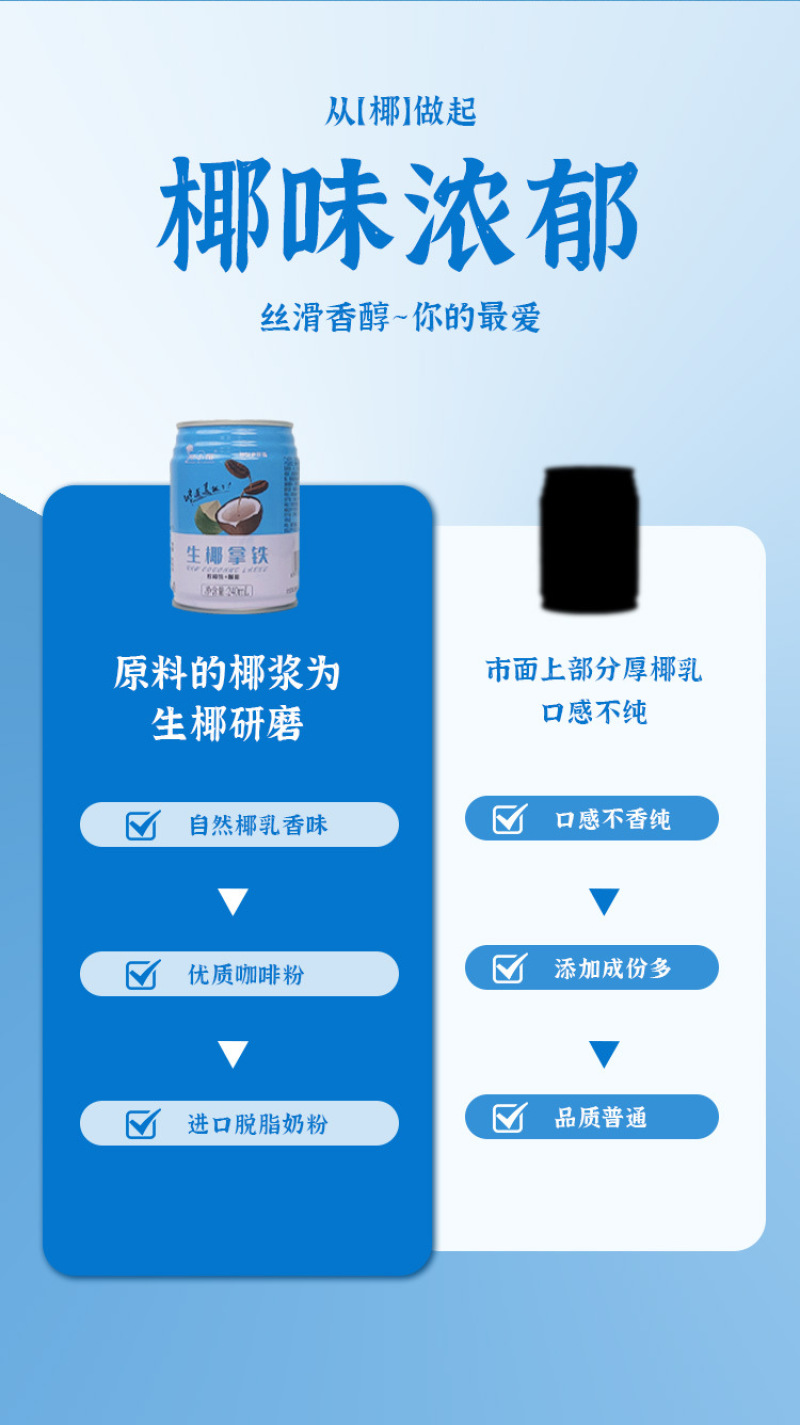 生椰拿铁厚椰乳咖啡饮品240ml*9罐即饮网红饮品植物蛋白饮
