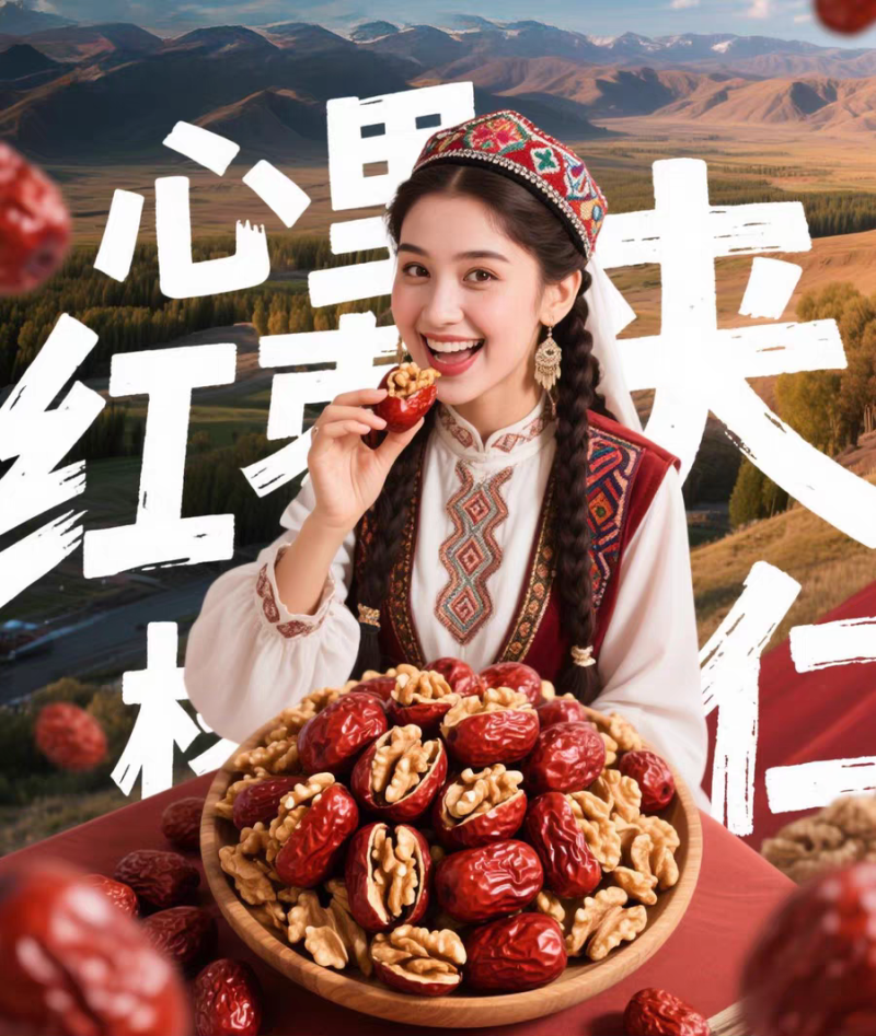 枣夹核桃新疆特产新疆大红枣夹心仁派旗舰店孕妇单独包装大个