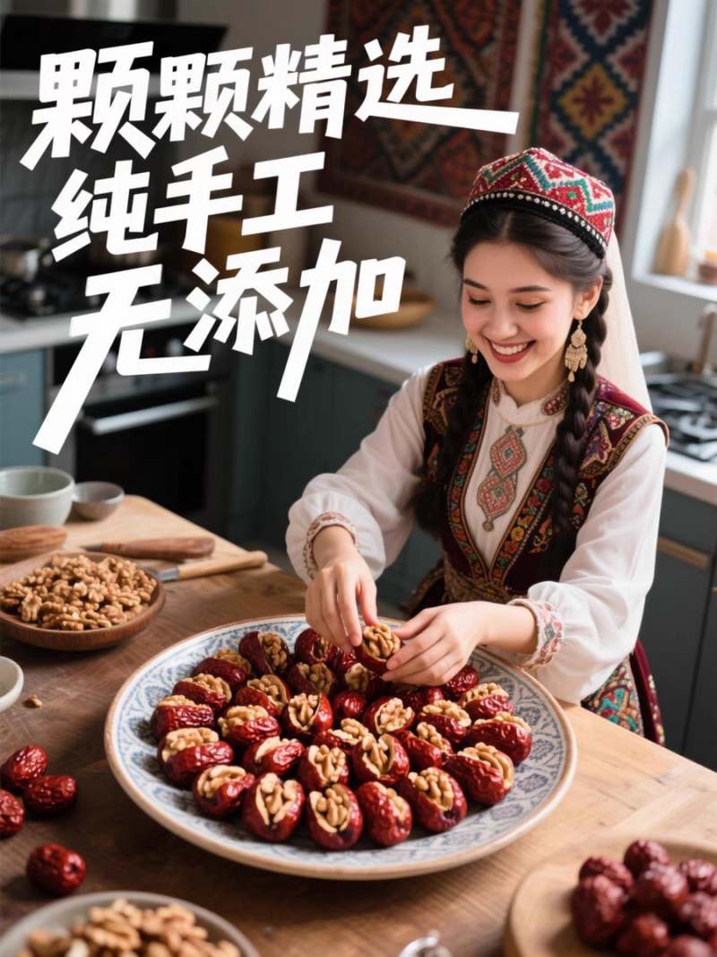 枣夹核桃新疆特产新疆大红枣夹心仁派旗舰店孕妇单独包装大个