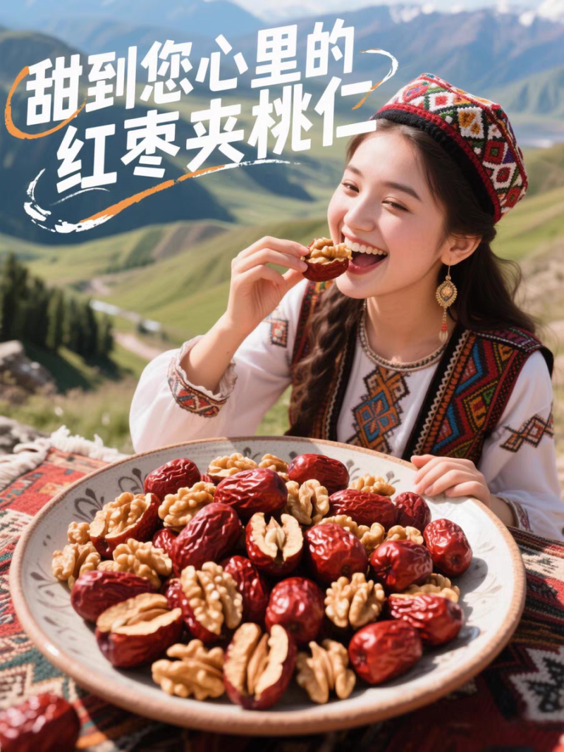 枣夹核桃新疆特产新疆大红枣夹心仁派旗舰店孕妇单独包装大个