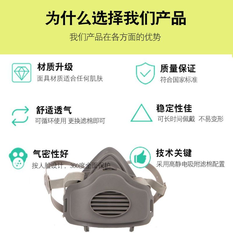 防尘口罩面具防工业粉尘打磨装修可清洗电焊劳保煤矿