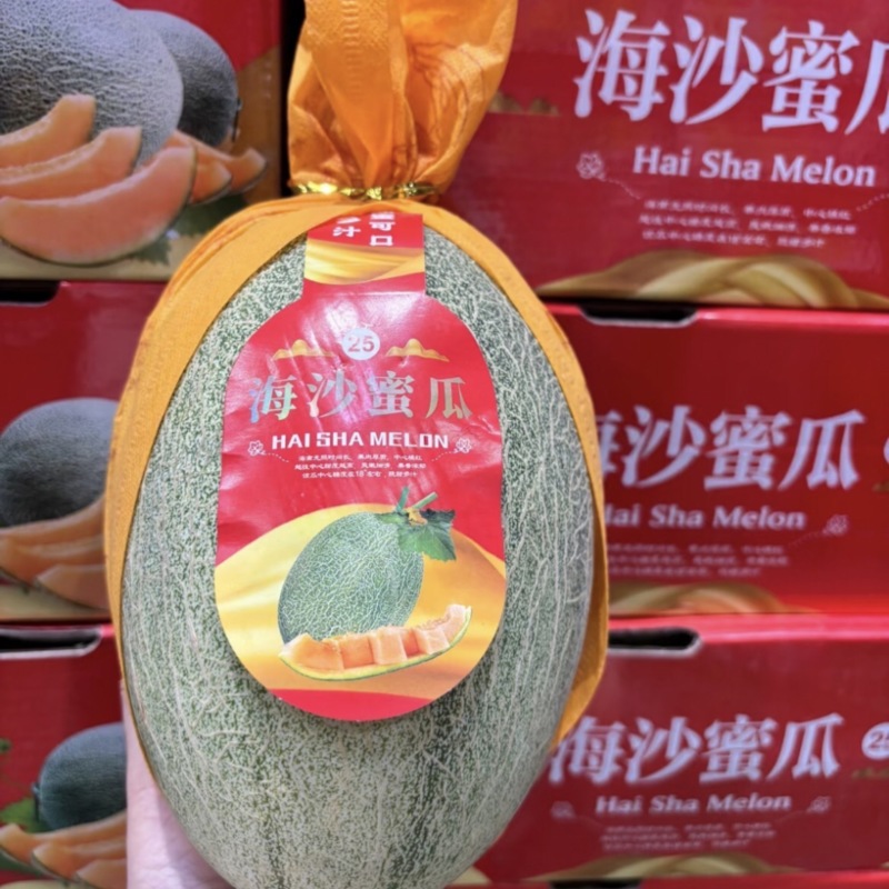 海南哈密瓜沙地晓蜜25哈密瓜皮薄多汁万亩基地持续供应