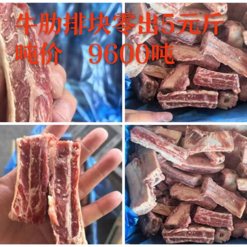 牛肋排块零出5元斤吨价9600吨
