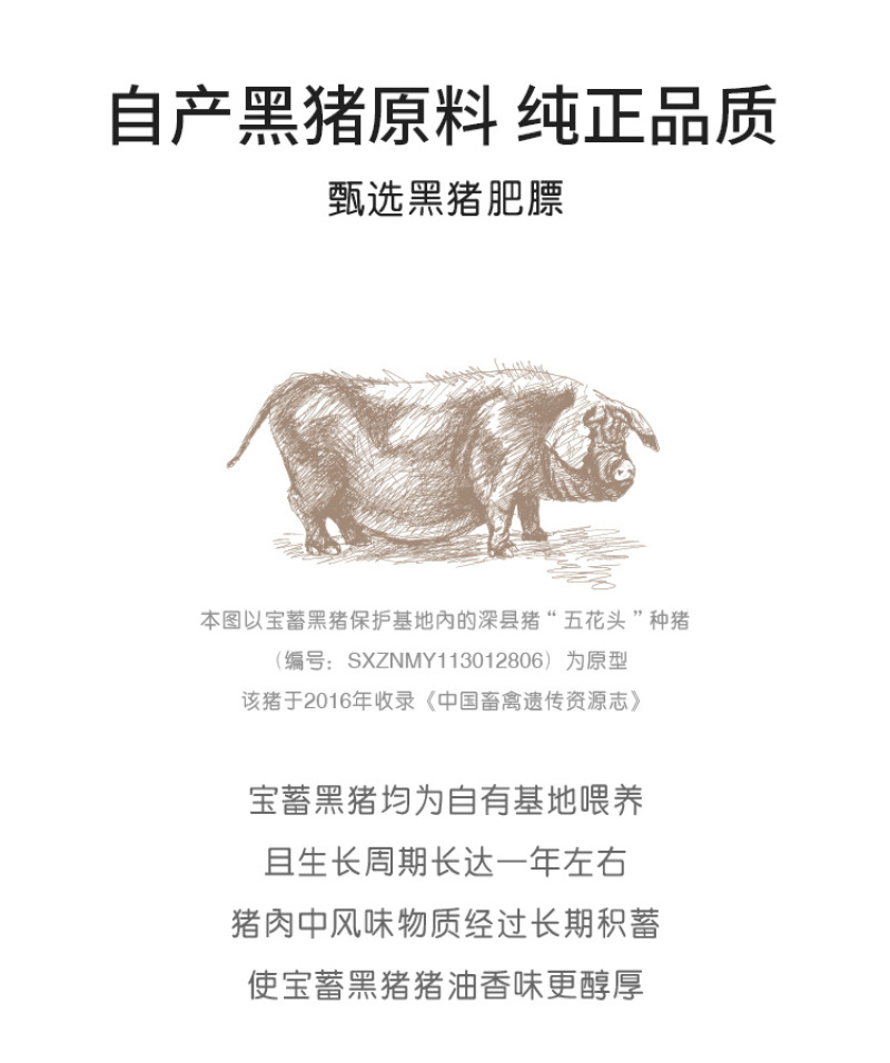 罐装猪油火炼黑猪猪油宝蓄黑猪添加维生素E可一件代发