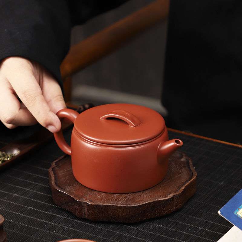妍器宜兴紫砂壶大红袍全手工凤鸣大口汉瓦壶紫砂泡茶壶高档茶