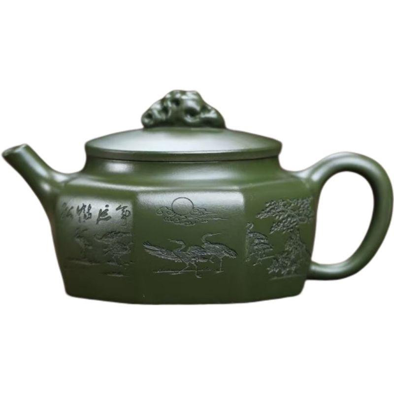 正宗宜兴紫砂壶原矿陈腐绿泥太湖石八方壶家用高档泡茶壶茶具