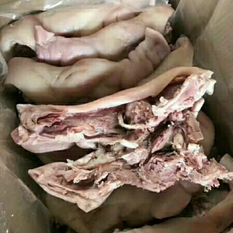 冷冻新鲜猪头肉半成品猪头肉去骨猪毛重19斤左右卤