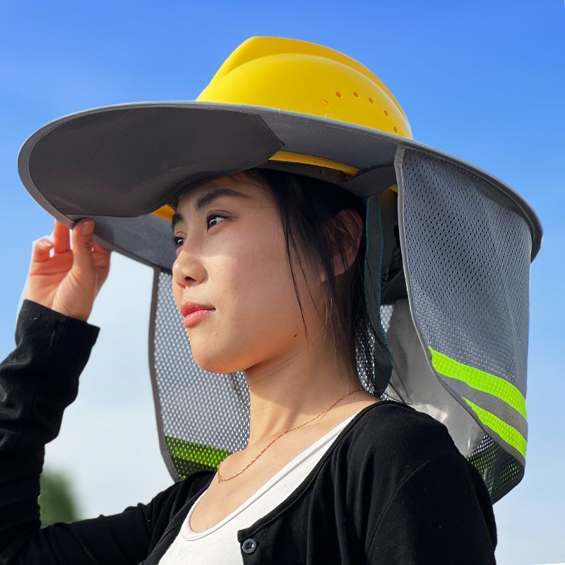 夏季安全帽工地防晒遮阳帽遮阳帽檐建筑施工防紫外线透气