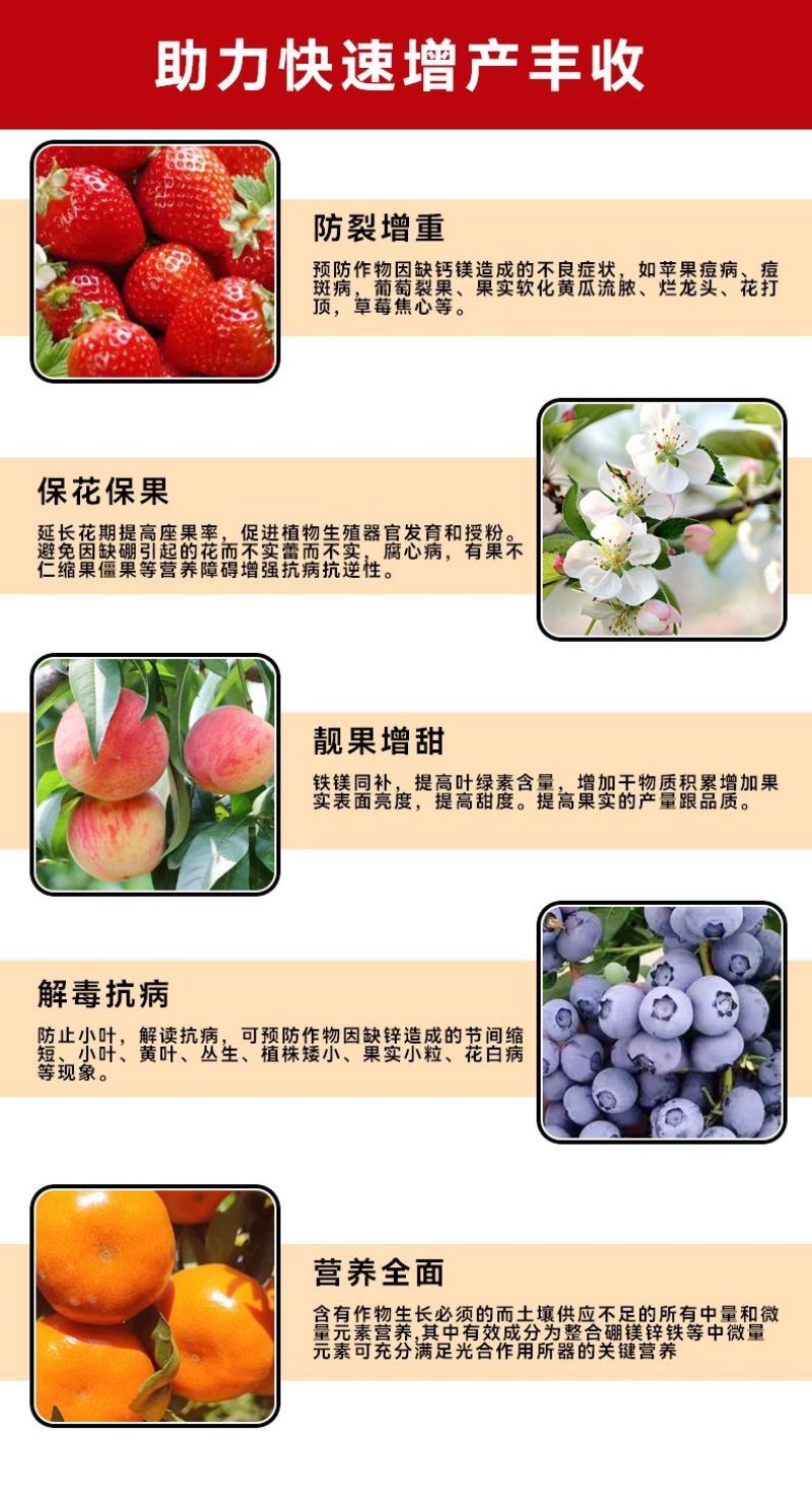 山东嘉美施钙铁镁锌硼中量元素水溶肥