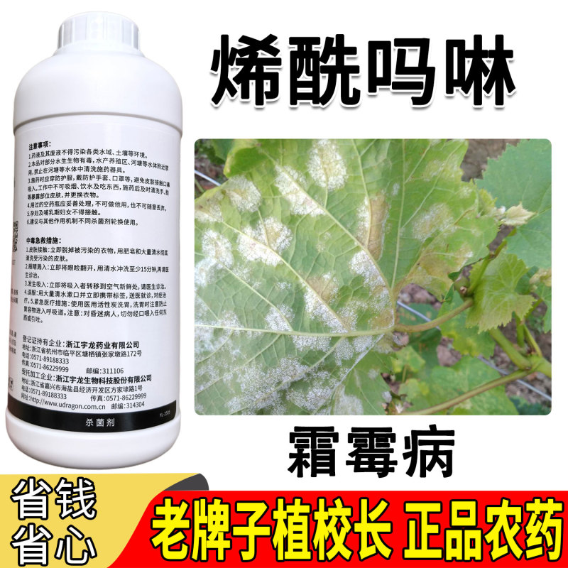 老牌子植校长40%烯酰吗啉杀菌剂葡萄霜霉病治疗保护作用