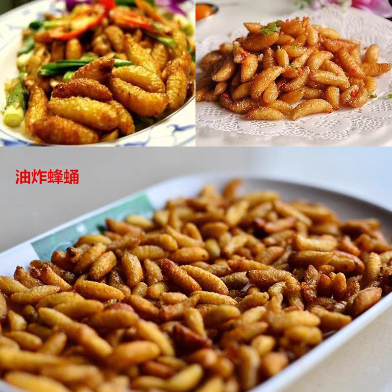 野生/生态养殖马蜂蜂蛹-大自然的黄金营养库，餐桌上的