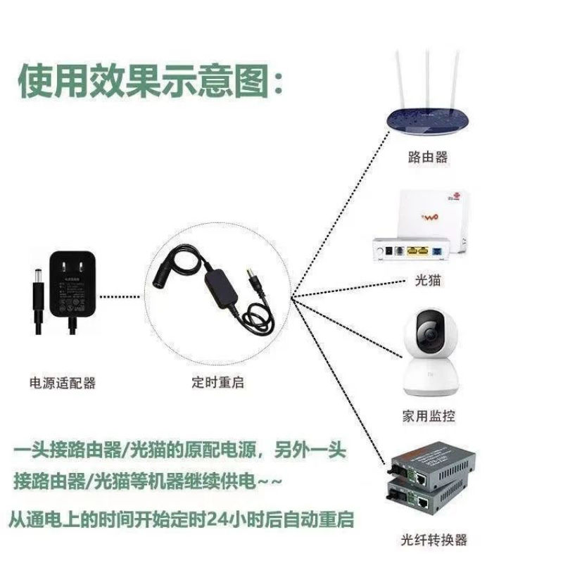 路由器定时重启器24小时路由器断电复位定时自动重启光猫电
