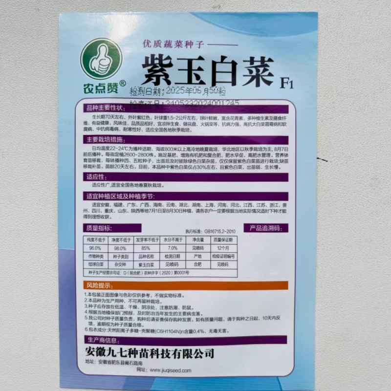 紫白菜种子营养里外紫色大白菜四季播种庭院田地农科院有机蔬