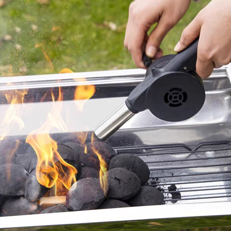 手动户外手摇烧烤野炊野营生火工具BBQ点碳便携吹风机鼓风