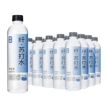 依能苏打水饮料锌强化青柠口味无糖弱碱性500ml*24瓶装非