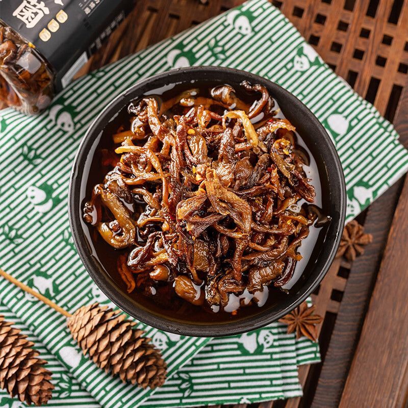 鸡枞菌松茸菌即食油菌蘑菇酱下饭菜小吃拌饭拌面云南特