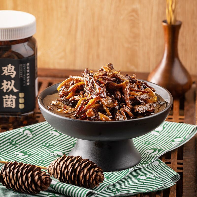 鸡枞菌松茸菌即食油菌蘑菇酱下饭菜小吃拌饭拌面云南特