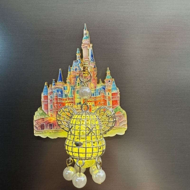 上海灯笼迪士尼发光立体金属冰箱浪漫创意纪念品旅游伴手礼冰箱贴