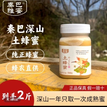 秦巴雅蜜深山土蜂蜜2斤自然成熟蜜农家自产结晶蜜原蜜原浆5