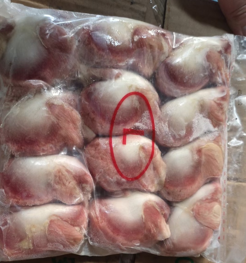鸭胗，小白条鸭胗，一公斤20-23个，工厂发货，纯干
