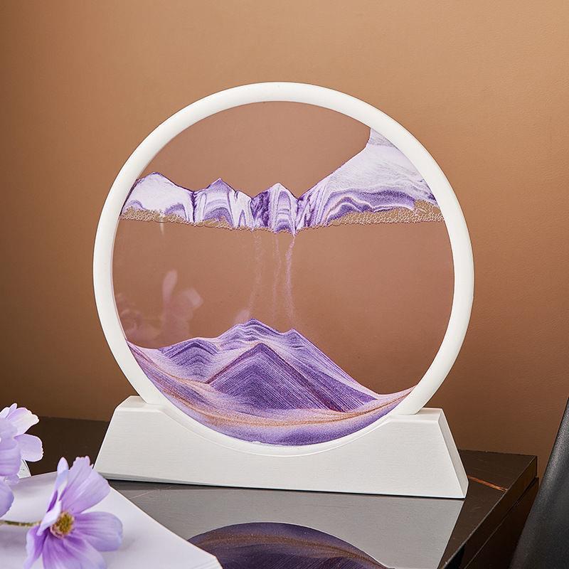 创意3D流沙画沙漏摆件解压客厅摆件工艺品高档次装饰品桌面摆件