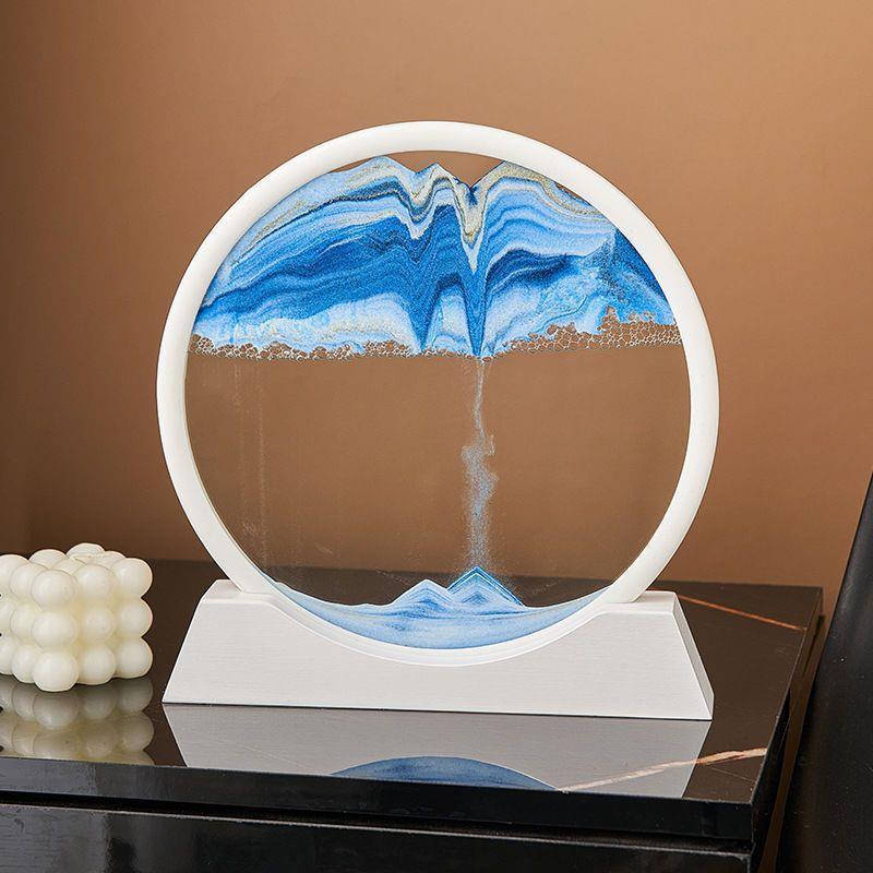 创意3D流沙画沙漏摆件解压客厅摆件工艺品高档次装饰品桌面摆件