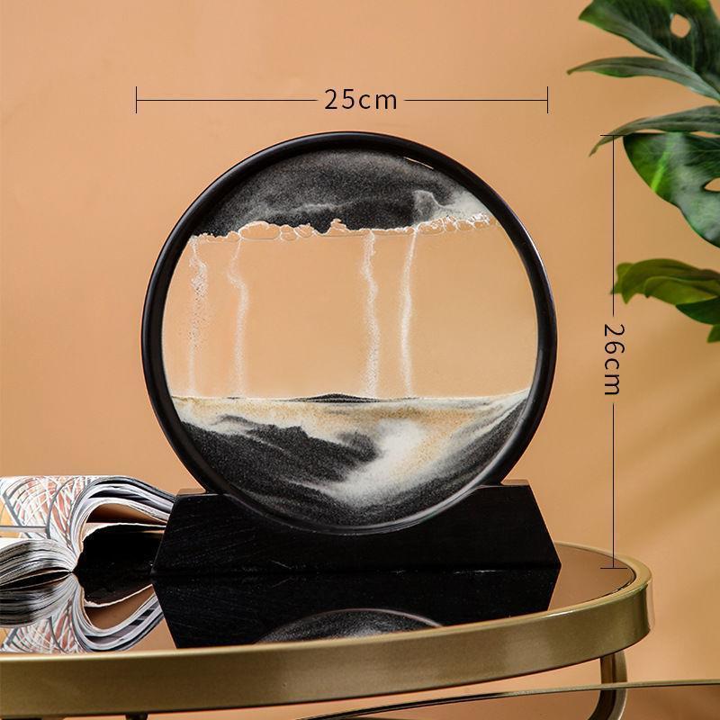 创意3D流沙画沙漏摆件解压客厅摆件工艺品高档次装饰品桌面摆件