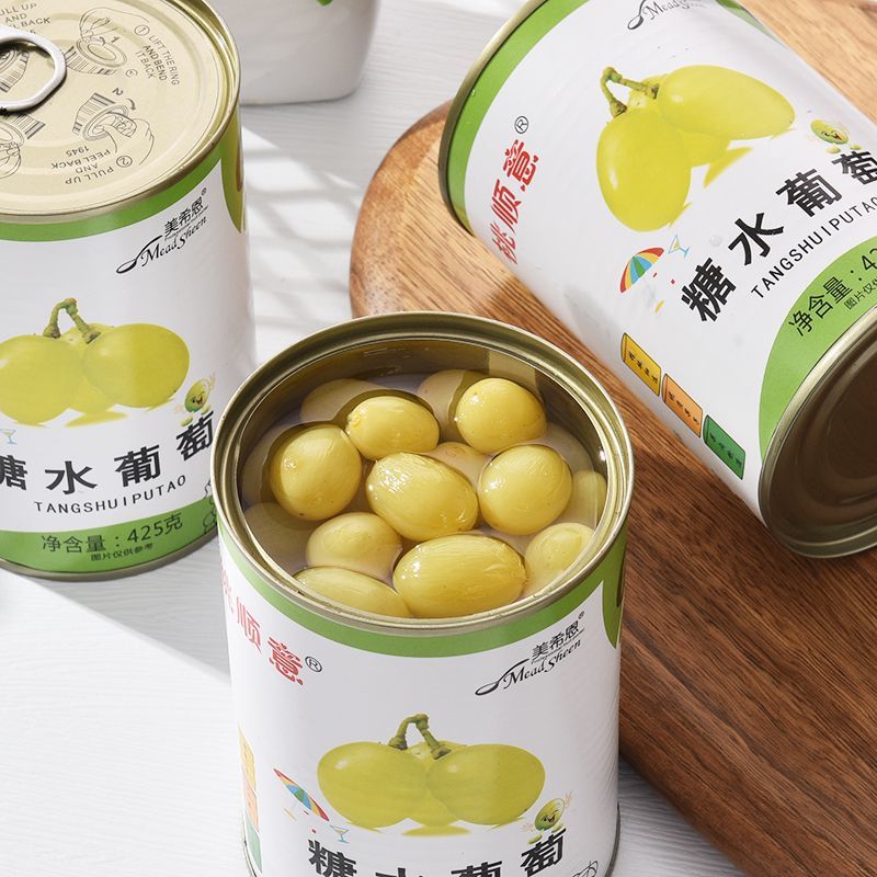 新疆马奶葡萄罐头425gX6罐正品整箱带皮葡萄水果