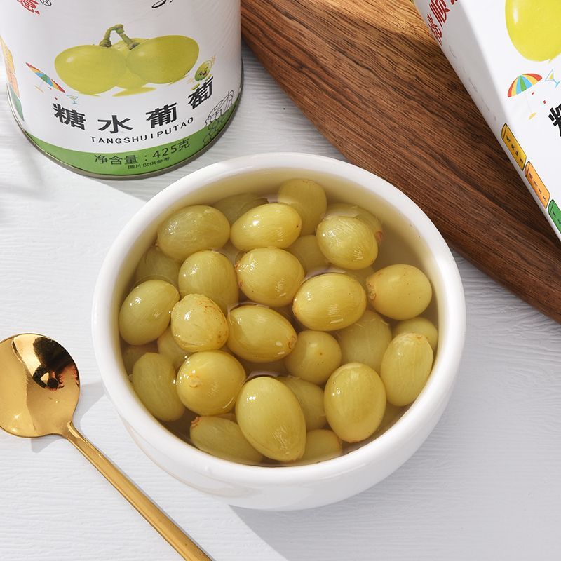 新疆马奶葡萄罐头425gX6罐正品整箱带皮葡萄水果
