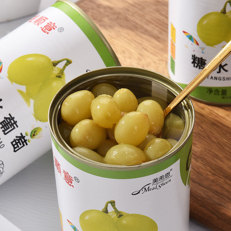 新疆马奶葡萄罐头425gX6罐正品整箱带皮葡萄水果