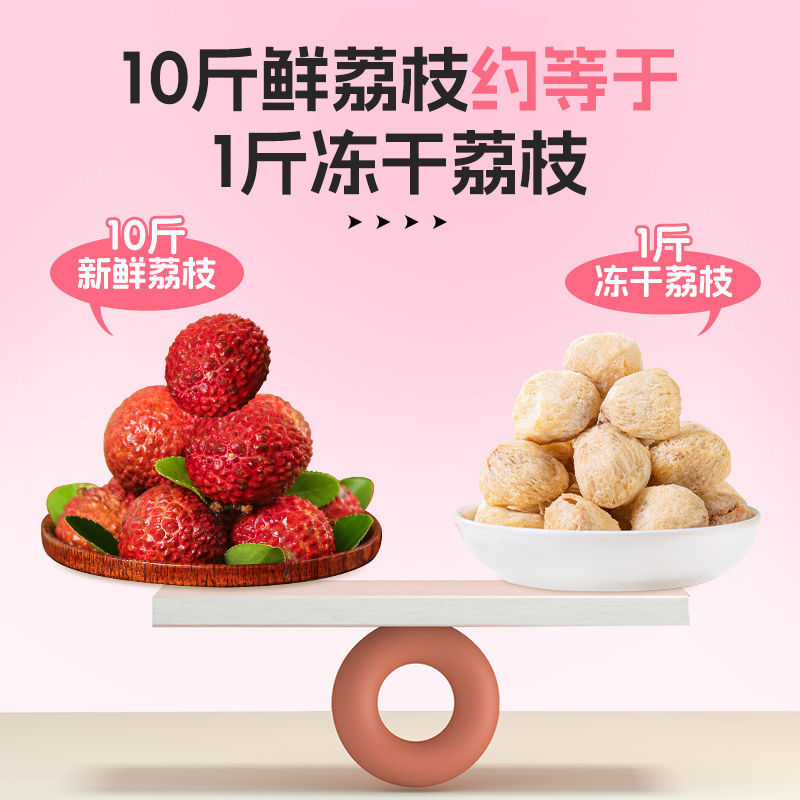 冻干荔枝干妃子笑荔枝水果茶休闲零食小零食水烘焙食材无核荔枝