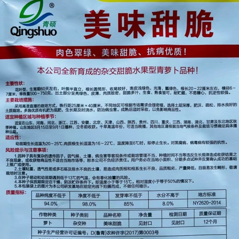 甜脆水果萝卜种子天津沙窝甜脆潍县青萝卜种子籽种春秋