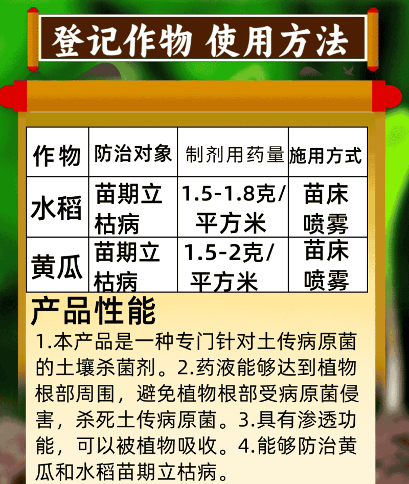 30%甲霜恶霉灵杀菌剂苗期立枯病黄瓜农作根部病害500克