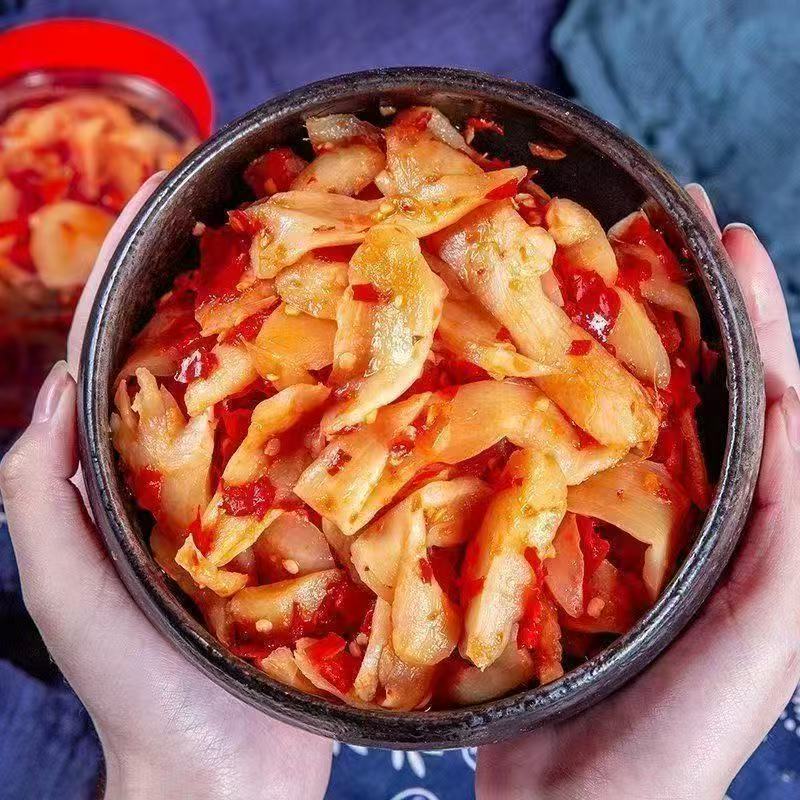 新鲜即食】剁椒生姜片下饭菜酸辣开胃嫩仔姜片手工山东特产即食菜