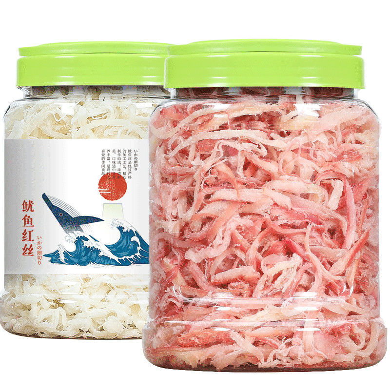 鱿鱼丝罐装海鲜即食手撕鱿鱼条小吃零食鱿鱼丝桶装