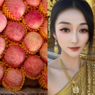 山东红富士苹果出口电商产地直销全红拉丝条纹随到随有