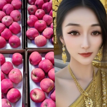 山东鲁丽苹果美八苹果色泽鲜艳口感脆甜以手续为主